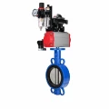 Затвор дисковый поворотный DN.ru WBV3432V-2W-Fb-H Ду250 Ру16, корпус - углеродистая сталь WCB, диск - нержавеющая сталь 316L, уплотнение - VITON, с пневмоприводом PA-DA-140, пневмораспределителем 4M310-08 AC220V, БКВ APL-210N и БПВ AFC2000