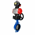 Затвор дисковый поворотный DN.ru WBV3432V-2W-Fb-H Ду300 Ру16, корпус - углеродистая сталь WCB, диск - нержавеющая сталь 316L, уплотнение - VITON, с пневмоприводом PA-DA-140, БКВ APL-510N EX и ручным дублером MON4-1200-T54-ISO