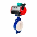 Затвор дисковый поворотный DN.ru WBV3434Pf-2W-Fb-H Ду50 Ру16 корпус - углеродистая сталь WCB, диск - углеродистая сталь WCB, футерованный PTFE, уплотнение - PTFE, с пневмоприводом DN.ru PA-SA-083, 4M310-08 DC24V и ALS200D