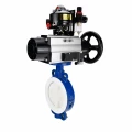 Затвор дисковый поворотный DN.ru WBV3434Pf-2W-Fb-R Ду150 Ру16, корпус - угл. сталь WCB, диск - угл. сталь WCB, футерованный PTFE, уплотнение - PTFE, с пневмоприводом PA-DA-105-1, пневмораспределителем 4M310-08 DC24V, БКВ APL-510N EX и БПВ AFC2000