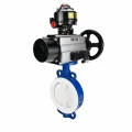 Затвор дисковый поворотный DN.ru WBV3434Pf-2W-Fb-R Ду150 Ру16, корпус - углеродистая сталь WCB, диск - углеродистая сталь WCB, футерованный PTFE, уплотнение - PTFE, с пневмоприводом PA-DA-105-1, пневмораспределителем 4M310-08 AC220V и БКВ APL-510N EX