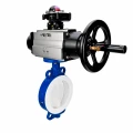 Затвор дисковый поворотный DN.ru WBV3434Pf-2W-Fb-R Ду150 Ру16, корпус - углеродистая сталь WCB, диск - углеродистая сталь WCB, футерованный PTFE, уплотнение - PTFE, с пневмоприводом PA-DA-105-1 и БКВ APL-210N