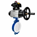 Затвор дисковый поворотный DN.ru WBV3434Pf-2W-Fb-R Ду150 Ру16, корпус - углеродистая сталь WCB, диск - углеродистая сталь WCB, футерованный PTFE, уплотнение - PTFE, с пневмоприводом PA-DA-105-1 и БКВ APL-410N EX
