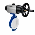 Затвор дисковый поворотный DN.ru WBV3434Pf-2W-Fb-R Ду150 Ру16, корпус - углеродистая сталь WCB, диск - углеродистая сталь WCB, футерованный PTFE, уплотнение - PTFE, с пневмоприводом PA-DA-105-1