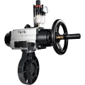 Затвор дисковый поворотный DN.ru WBV4242E-2W-Fb-ISO Дн50 Ру10 межфланцевый, корпус - НПВХ, диск - НПВХ, уплотнение - EPDM, с пневмоприводом PA-DA-105-1, пневмораспределителем 4М310-08 24В NAMUR и БПВ AFC2000