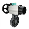 Затвор дисковый поворотный DN.ru WBV4242E-2W-Fb-ISO Дн150 Ру10 межфланцевый, корпус - НПВХ, диск - НПВХ, уплотнение - EPDM, с пневмоприводом PA-DA-105-1, пневмораспределителем 4M310-08 DC24V и магнитным переключателем ALS200D