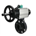 Затвор дисковый поворотный DN.ru WBV4242E-2W-Fb-ISO Дн100 Ру10 межфланцевый, корпус - НПВХ, диск - НПВХ, уплотнение - EPDM, с пневмоприводом PA-DA-105-1, пневмораспределителем 4M310-08 DC24V и магнитным переключателем ALS200D