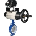 Затвор дисковый поворотный DN.ru WBV3432P-2W-Fb-H Ду125 Ру16, корпус - углеродистая сталь WCB, диск - нержавеющая сталь 316L, уплотнение - PTFE, с пневмоприводом PA-DA-105-1 и с электропневматическим поворотным позиционером YT-1000RSN с обратной связью