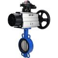 Затвор дисковый поворотный DN.ru WBV3432V-2W-Fb-H Ду150 Ру16, корпус - углеродистая сталь WCB, диск - нержавеющая сталь 316L, уплотнение - Viton, с пневмоприводом PA-DA-105-1 двойного действия, с БКВ APL-210N