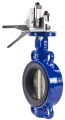 Затвор дисковый поворотный ABRA BUV-VF826D Ду65 Ру16 межфланцевый, корпус - чугун GG25, диск - чугун GGG-40, уплотнение - EPDM, с рукояткой, с концевыми выключателями ABRA