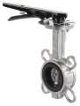 Затвор дисковый поворотный DN.ru WBV3232N-2W-Fb-H Ду50 Ру16 межфланцевый, корпус - нержавеющая сталь 316L, диск - нержавеющая сталь 316L, уплотнение - NBR, с рукояткой, квадрат 9х9, F05