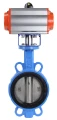 Затвор дисковый поворотный DN.ru WBV1413E-2W-Fb-H Ду65 Ру16, корпус - чугун GGG50, диск - чугун GGG40, уплотнение - EPDM, с пневмоприводом DN.ru PA-DA-065 двойного действия затвор с пневмоприводом