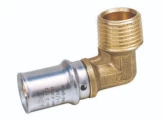 Угольник APE AP153 Дн20х1/2″ Ру16,  пресс / наружная резьба, латунный,  для металлопластиковых труб