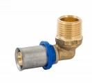 Угольник APE APL30 Дн32х1″ Ру16 90°, пресс / наружная резьба, латунный,  для металлопластиковых труб
