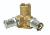 Водорозетка APE AP154D Дн16х1/2″ Ру16, пресс / внутренняя резьба, латунная, проходная, для металлопластиковых труб