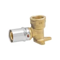 Водорозетка APE AP154L Дн16х1/2″ Ру16, пресс / внутренняя резьба, латунная, короткая, для металлопластиковых труб