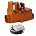 Клапан обратный канализационный (затвор) HL HL710.2EPC Дн110 безнапорный 2-х камерный с электроприводом с двумя лючками, с выходом для ПК