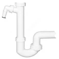 Сифон для кухонной мойки трубный HL HL100/50 1 1/2″х50 с отводом (штуцером), поворотным шарниром, без выпуска