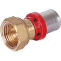 Муфта TIEMME Ду16x1/2'' Ру10 с накидной гайкой и плоской прокладкой для металлопластиковых труб прессовая, корпус - латунь