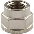 Муфта TIEMME 1550N 3/4″x1/2″ Ду34.5 Pу30 внутреняя резьба корпус - латунь никелированная для стальных труб