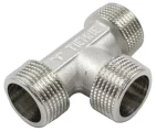 Тройник TIEMME 1572N 1/2″ Pу30 наружная резьба корпус - латунь никелированная для стальных труб