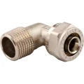 Угольник TIEMME 1604 Дн20х2.0х3/4″ Ру10 для металлопластиковых труб, винтовой, присоединение компрессионное/наружняя резьба, корпус – латунь