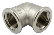 Угольник TIEMME 1560N 3/4″x1/2″ Ду36x29,5 Pу30 внутренняя резьба корпус -  латунь никелированная для стальных труб