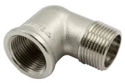 Угольник TIEMME 1561N 1/2″ Ду28x15 Pу30 наружная / внутренняя  резьба корпус -  латунь никелированная для стальных труб
