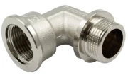 Угольник TIEMME 1563N 1/2″ Ду27,5 Pу30 наружная / внутренняя  резьба корпус -  латунь никелированная с упором для стальных труб