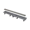 Лоток душевой Alca Plast APZ18-850M Дн40 850х60мм с гидрозатвором и механическим сухим затвором, решетка нержавеющая сталь, горизонтальный выпуск 