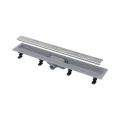 Лоток душевой Alca Plast APZ8-950M Дн 40 950х60мм с гидрозатвором и механическим сухим затвором, решетка нержавеющая сталь матовая, горизонтальный выпуск 