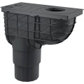 Дождеприемник Alca Plast AGV4 Дн110/125 с ловушкой для листвы, черный, вертикальный выпуск