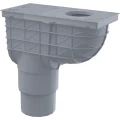 Дождеприемник Alca Plast AGV4 Дн110/125 с ловушкой для листвы, серый, вертикальный выпуск