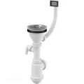 Сифон для кухонной мойки бутылочный Alca Plast A447P-DN50/40 3 1/2″х40/50 с гибким переливом, с отводом (штуцером), с нержавеющей решеткой Сифон для кухонной мойки бутылочный Alca Plast A447P-DN50/40 3 1/2″х40/50 с гибким переливом, с отводом (штуцером), с нержавеющей решеткой