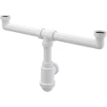 Сифон для кухонной мойки с двумя чашами бутылочный Alca Plast A448-DN50/40 1 1/2″х40/50 без выпуска