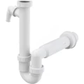 Сифон для кухонной мойки трубный Alca Plast A81-DN50 1 1/2″х40 с прямой трубкой, с отводом (штуцером), без выпуска