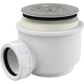 Сифон для поддона душевого Alca Plast A46-60 1 1/2″x60/40, высота - 72 мм, с нержавеющей решеткой диаметром 86 мм Сифон для поддона душевого Alca Plast A46-60 1 1/2″x60/40, высота - 72 мм, с нержавеющей решеткой диаметром 86 мм