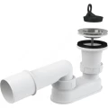 Сифон для поддона душевого Alca Plast 1 1/2″x50/40 A461-50 плоский, с переходной трубкой 10°, выпуск с нержавеющей решеткой