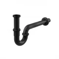 Сифон для умывальника Alca Plast A4320BLACK 1 1/4″x32 трубный, с прямой трубкой диаметром 32 мм, без выпуска, материал - латунь, цвет - черный