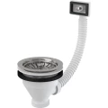 Выпуск для кухонной мойки Alca Plast 3 1/2″ с нержавеющей решеткой диаметром 115 мм, с гибким переливом
