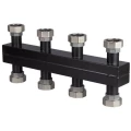 Коллектор ALTSTREAM 1 1/2″ Ду40 Py6 ВР распределительный на 3 контура с кронштейнами, корпус - углеродистая сталь