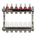 Коллекторная группа ALTSTREAM 1″ Ду25 Ру8 с расходомерами, ВР, на 2 выхода 3/4″ под евроконус, цанга, корпус - сталь
