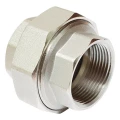 Соединитель ALTSTREAM 1/2″ Ду15 Ру40, прямой, корпус – никелированная латунь, американка внутренняя резьба