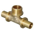 Тройник Altstream Дн16x1/2″x16 Ру10 аксиальный, переходный, материал корпуса - латунь, НР, для труб  РЕ-Х и PE-RT