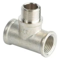 Тройник ALTSTREAM 1/2″ Ду15 Ру40, корпус – никелированная латунь, ВР/НР/ВР