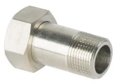 Штуцер ALTSTREAM 1/2″-3/4″ Ру40 с накидной гайкой, корпус - никелированная латунь, присоединение - наружная резьба-накидная гайка