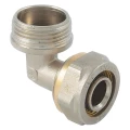Угольник ALTSTREAM Дн16x1/2″ Ру20 для металлопластиковых труб, переходной, присоединение компрессионное/наружная резьба, корпус – никелированная латунь