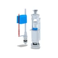 Арматура для смывного бачка АНИ Пласт Эконом WC6550М 1/2″ с 1 кнопкой металлизированной, с пластиковым штуцером, нижняя подводка