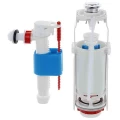 Арматура для смывного бачка АНИ Пласт WC8010C 1/2″ с 1 кнопкой хром, с пластиковым штуцером, боковая подводка