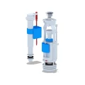 Арматура для смывного бачка АНИ Пласт WC9510C 1/2″ с 2 кнопками хром, с пластиковым штуцером, нижняя подводка